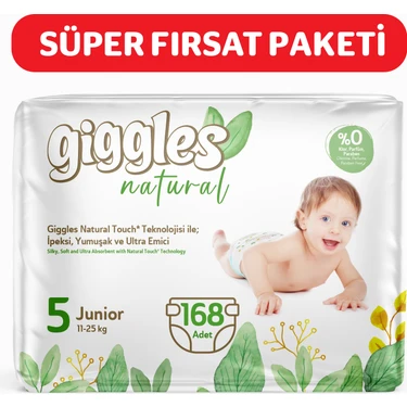 Giggles Natural 5 Numara Juniour Pamuklu Bebek Bezi 168