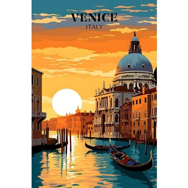 512 Art Design Venice İtalya Şehir Poster 30 x 42