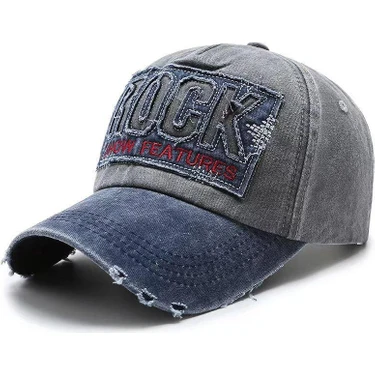 Valkyrie Rock Eskitme Trucker Şapka  Metal Tokalı Ayarlanabilir Vintage Siyah