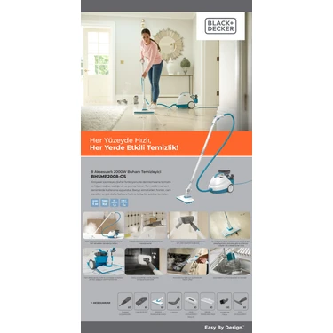 Black & Decker 2000W Basınçlı Buharlı Temizleyici, 8 Fiyatı