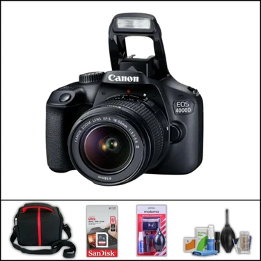 Canon Eos 4000 D + 18-55 mm Lens Dslr Fotoğraf Makinesi (Çanta + 32 GB Sd Kart  +  Temizlik
