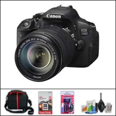 Canon Eos 700 D + 18-135 mm Is Stm Lens Dslr Fotğraf Makinesi (Çanta + 32 GB Sd Kart + Temizlik