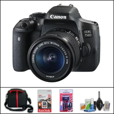 Canon Eos 750 D + 18-55 mm Is Stm Lens Dslr Fotoğraf Makinesi (Çanta + 32 GB Sd Kart + Temizlik