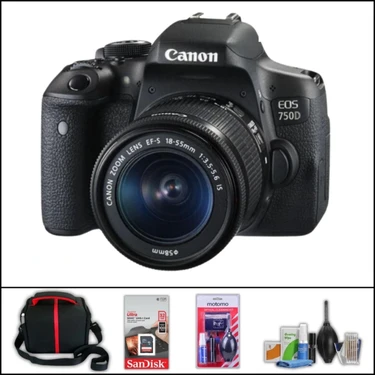 Canon Eos 750 D + 18-55 mm Is Lens Dslr Fotoğraf Makinesi (Çanta + 32 GB Sd Kart + Temizlik Kiti