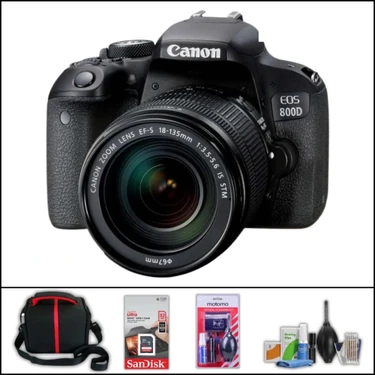 Canon Eos 800 D + 18-135 mm Is Stm Lens Dslr Fotoğraf Makinesi (Çanta + 32 GB Sd Kart + Temizlik