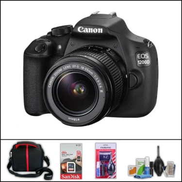 Canon Eos 1200 D + 18-55 mm Lens Dslr Fotoğraf Makinesi (Çanta + 32 GB Kart + Temizlik Kiti