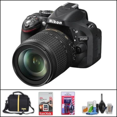 Nikon D5200 + 18-105 mm Vr Lens Dslr Fotoğraf Makinesi (Çanta + 32 GB Sd Kart + Temizlik Kiti