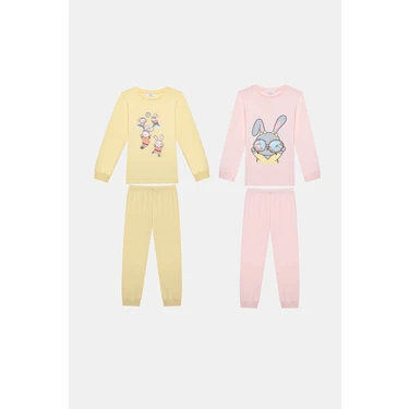 Penti Pamuklu Kız Çocuk Volleybunny 2li Çok Renkli Pijama