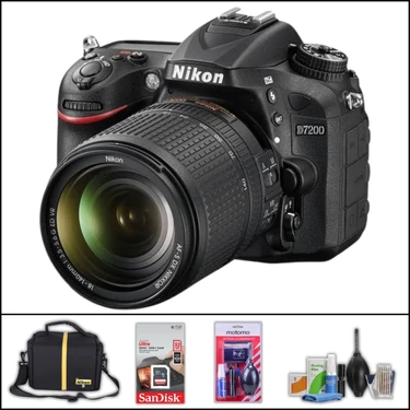 Nikon D7200 + 18-140 mm Vr Lens Dslr Fotoğraf Makinesi (Çanta + 32 GB Sd Kart + Temizlik Kiti