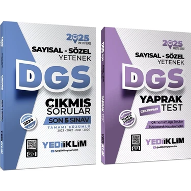 Yediiklim Yayınları 2025 DGS Çek Kopart Yaprak Test - Çıkmış Sorular 2'li