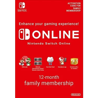 Nintendo Switch Online Aile Üyeliği 12 Aylık