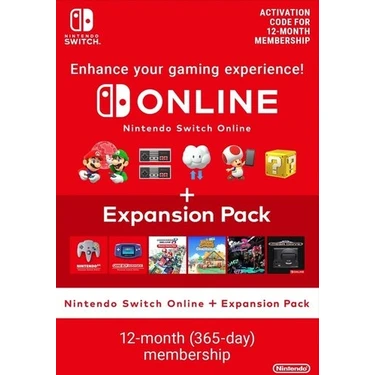 Nintendo Switch Online Bireysel Abonelik + Expansion Pack 12 Aylık United