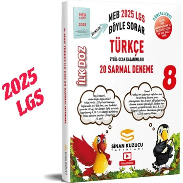 Sinan Kuzucu Yayınları 8. Sınıf İlk Doz Sarmal Branş Denemeleri Türkçe