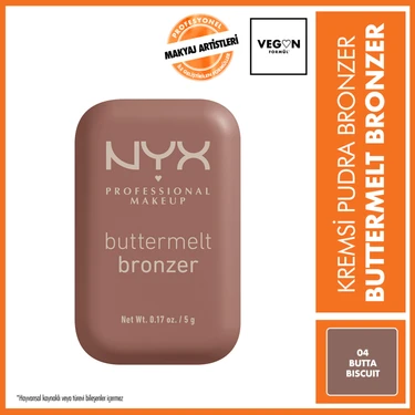 NYX Professional Makeup Buttermelt Bronzer 04 Butta Buscuit – Doğal Işıltı ve Sıcak Ton Veren Pudra