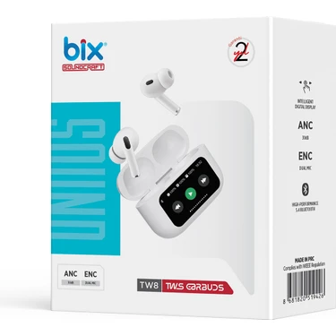 【LIVEBOY V2】【Bluetooth】【AUX】2台セット ホワイト Bix Tw8 Soundcraft Anc/enc Destekli Dokunmatik Dijital Fiyatı