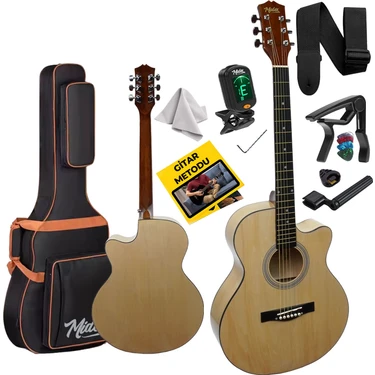 Midex XC-200CR Kaliteli Akustik Gitar Seti 40 İnç 4/4 Yetişkin Full