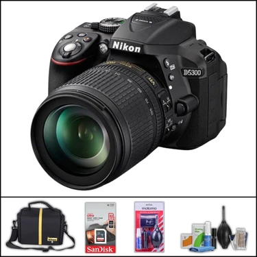 Nikon D5300 + 18 x 105 mm Vr Lens Dslr Fotoğraf Makinesi Çanta + 32 GB Sd Kart + Temizlik