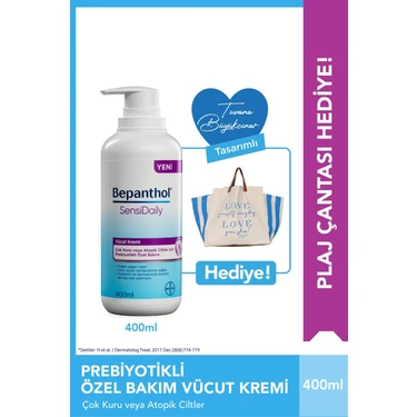 Bepanthol Sensidaily Pompalı Vücut Kremi 400 ml & Tuvana Çanta