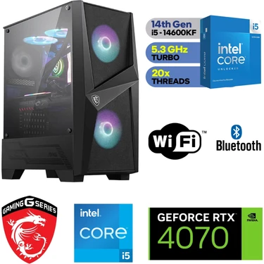 MSI 12 GB Rtx 4070 – Gaming Pc Ddr5 – Intel I5 14600KF – 32GB Ddr5 Ram – 1 Tb M.2 SSD – Sıvı