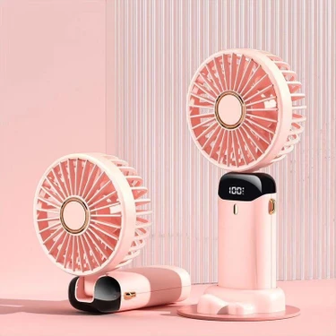 Aet Mini Klima 5 Kademeli Şarjlı Taşınabilir Dijital Led Göstergeli El Fanı
