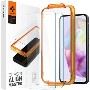 Spigen Galaxy A35 Cam Ekran Koruyucu Kolay Kurulum AlignMaster Glas.tR (2 Adet) -