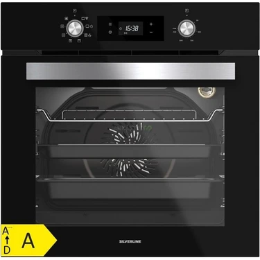Silverline Şık Siyah BO6504B01 S4 Ankastre Fırın 72 lt Hacim, 8 Programlı Çok