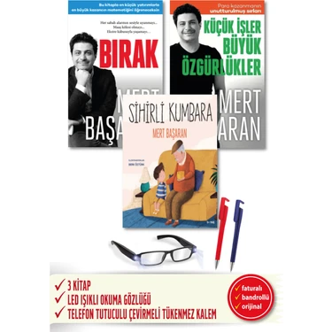 Mert Başaran 3 Kitap Set (Sihirli Kumbara+ Bırak+ Küçük Işler Büyük Özgürlükler)+Okuma