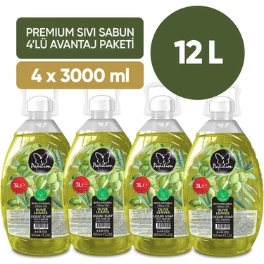 Papilion Zeytin Yaprağı Kokulu Sıvı Sabun 3000 Ml X4 Ekonomik