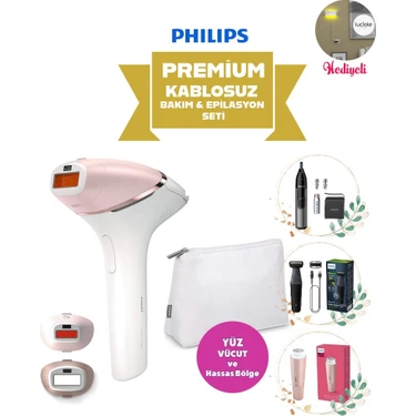 Philips Kablosuz Yüz, Vücüt ve Hassas Bölge Bakım & Akıllı Lazer Premium Epilasyon