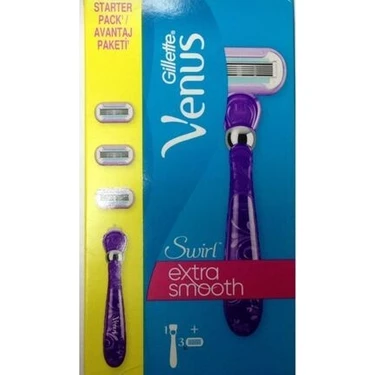 Gillette Venus Swirl Extra Smooth 3 Yedekli Tıraş Makinesi ve  Swirl Extra Smooth 2'li Yedek