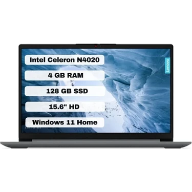 Lenovo IdeaPad 1 Intel Celeron N4020 4GB 128GB SSD Windows 11 Home 15.6" Taşınabilir Bilgisayar