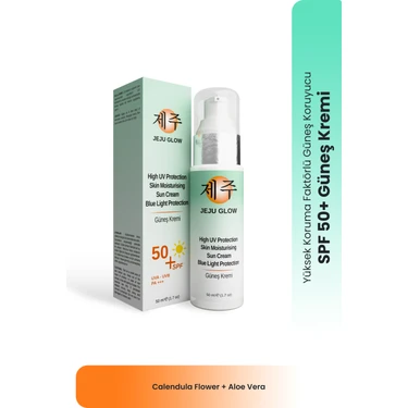 Jeju Glow Yüksek Koruma Faktörlü Güneş Kremi Spf 50+ Uva-Uvb Pa+++ Blue Light 50