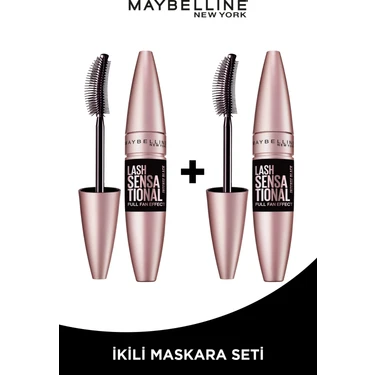 Maybelline New York 2'li Lash Sensational Yelpaze Etkili Intense Black Maskara - Ekstra