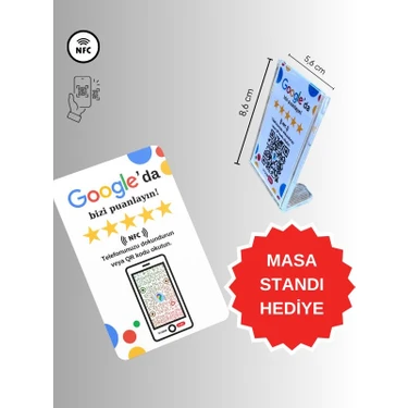 Uygun Kart Google Işletme Yorum ve Puanlama Kartı - 5 Yıldız Yorum Toplar - Google Yorum Artırma