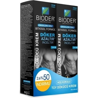 Bioder Erkeklere Özel Tüy Dökücü Krem 2X100ML. 2