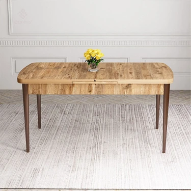 Canisa Atlantik Çam 80X132 Açılabilir Ceviz Vernik Ayaklı Yemek