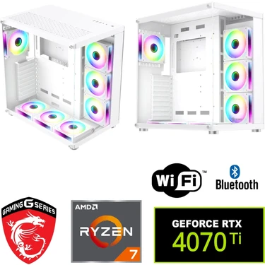 MSI 12GB RTX4070Tİ – Gaming Pc Ddr5 -Ryzen 7 7800X3D – 32GB Ddr5 Ram – 1 Tb M.2 SSD – Sıvı