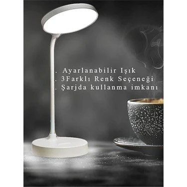 Cata CT-8440 Berlin Dokunmatik Masa Lambası Beyaz Renk Metal Akrilik Malzeme ile Modern