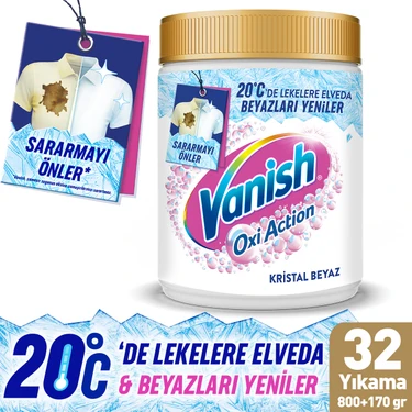 Vanish Oxi Action Kristal Beyaz Toz Deterjan Güçlendirici ve Leke Çıkarıcı 970