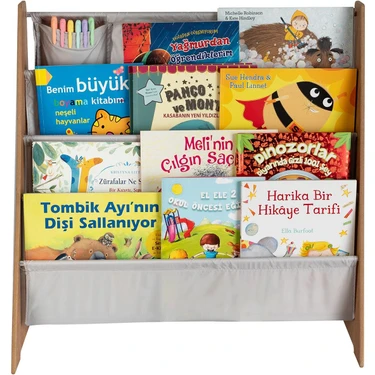 Montessori Çocuk Kitaplığı Ahşap 