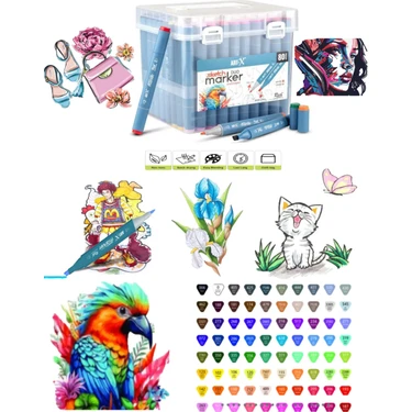 80cmセット　即購入OK Glance Art-X Sketch Marker Çift Taraflı Kalem Seti 80'li Fiyatı