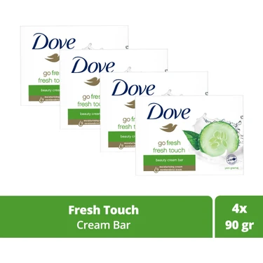 Dove Beauty Cream Bar Fresh Touch Nemlendirici Etkili 90 g x4