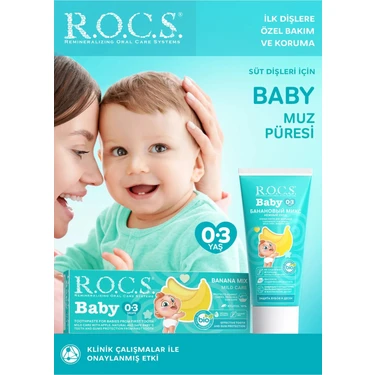 Rocs Baby 0-3 Yaş Muz Püresi Tadında Bebek Diş Macunu 45