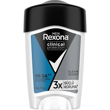 Rexona Men Clinical Protection Erkek Stick Deodorant Clean Scent  Güçlü Koruma 45