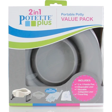Potette Plus Komple Set Portatif Lazımlık, Tuvalet Adaptörü , Eğitici