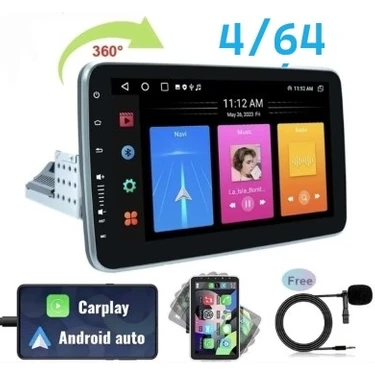 Navigold KL-3800 4/64GB Android Tek Din 10''inch Oto Araba Multimedya Teyp Car Play-Usb-Gps-Wifi