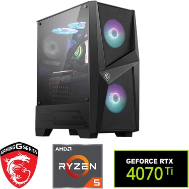 MSI 12GB Rtx 4070Tİ – Gaming Pc Ddr5 – Ryzen 5 7600X – 32GB Ddr5 6000 Mhz Ram  - 1tb M.2 SSD – Sıvı