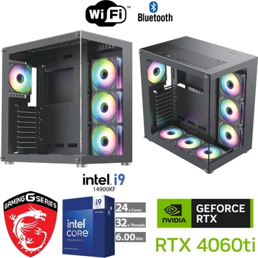 MSI 8 GB Rtx 4060Tİ – Gaming Pc Ddr5 – Intel I9 14900KF – 64 GB Ddr5 6000 Mhz Ram  - 1tb M.2 SSD –