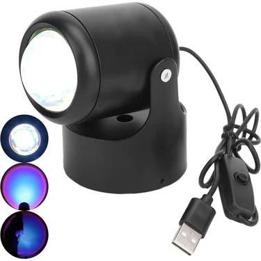Tokqı Projeksiyon LED Işık, Sunset Lamba 180 Derece Rotasyon Gece Lambası Romantik Projektör