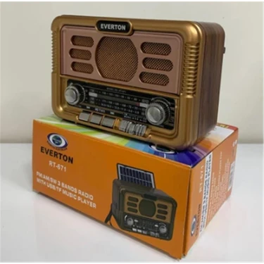 Everton RT-671 Bluetooth Fm-Usb-Tf-Aux Şarjlı Solar Nostaljik